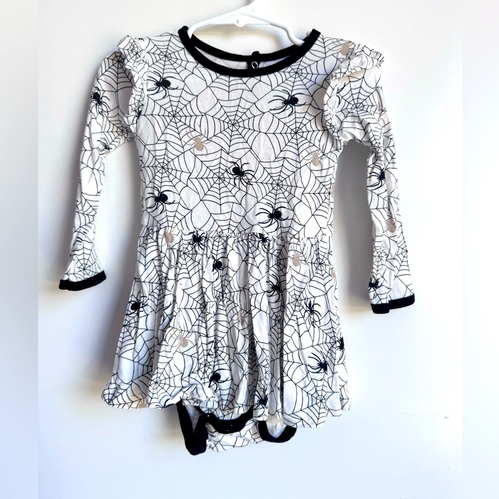 KYTE Baby Long Sleeve Twirl Bodysuit Dress Spider 18-24 mo Halloween Bamboo Fall - Picture 3 of 7